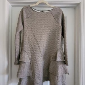 Grey/Silver dress with side ruffles